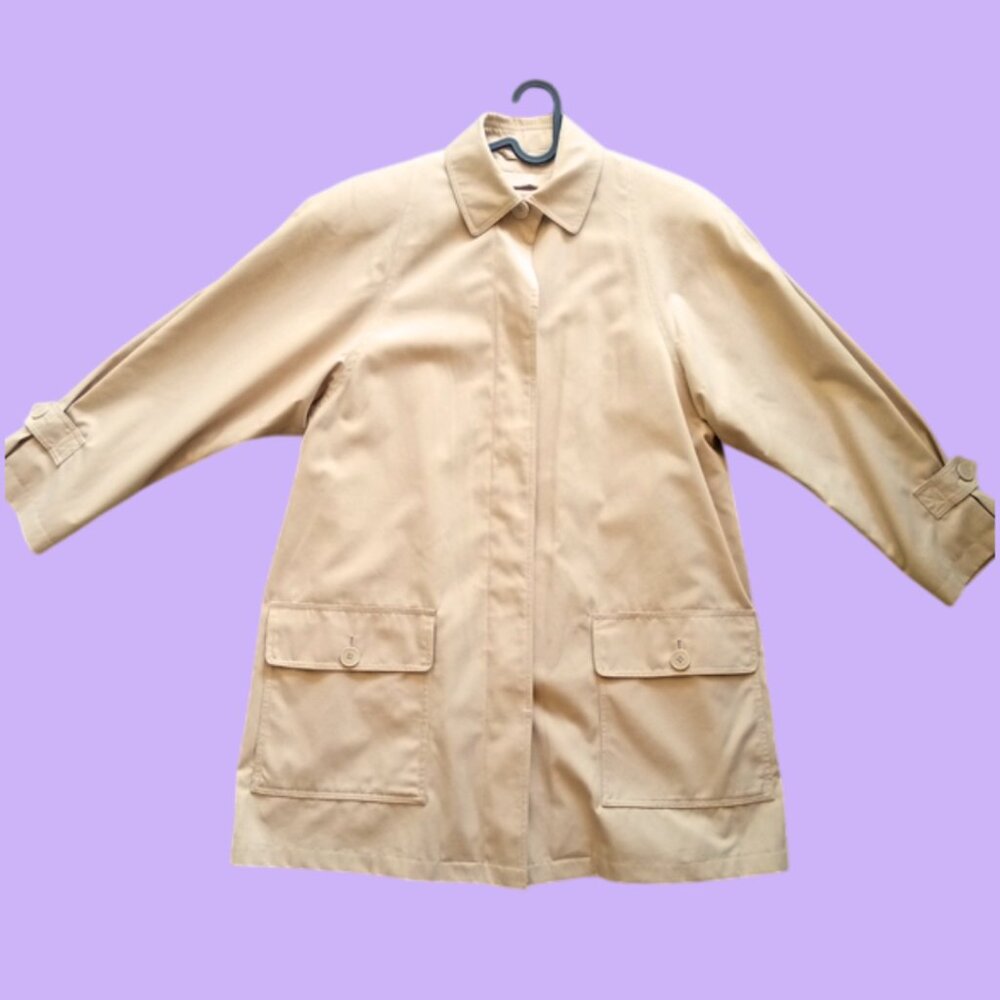 London Fog Women's Limited Edition Long Trench Coat Vintage Tan Size Medium - Picture 5 of 9